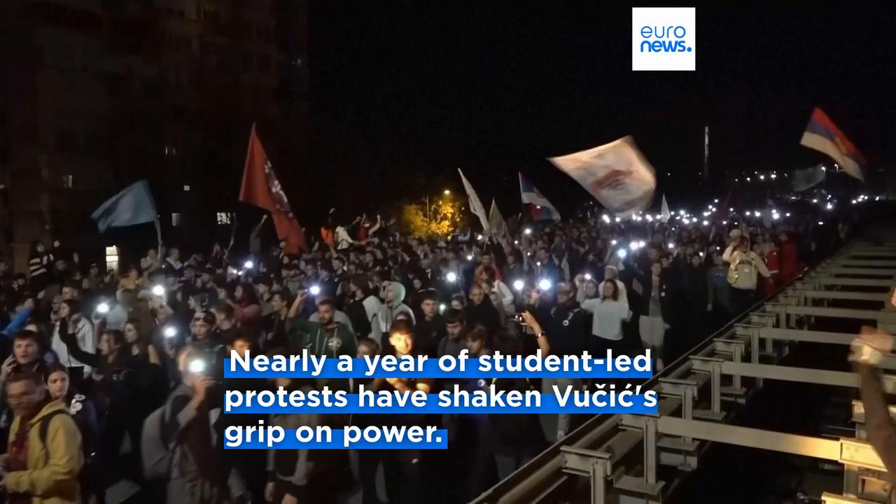 Video thumbnail for Major demonstrations planned to mark one year since tragic awning collapse at Novi Sad train station