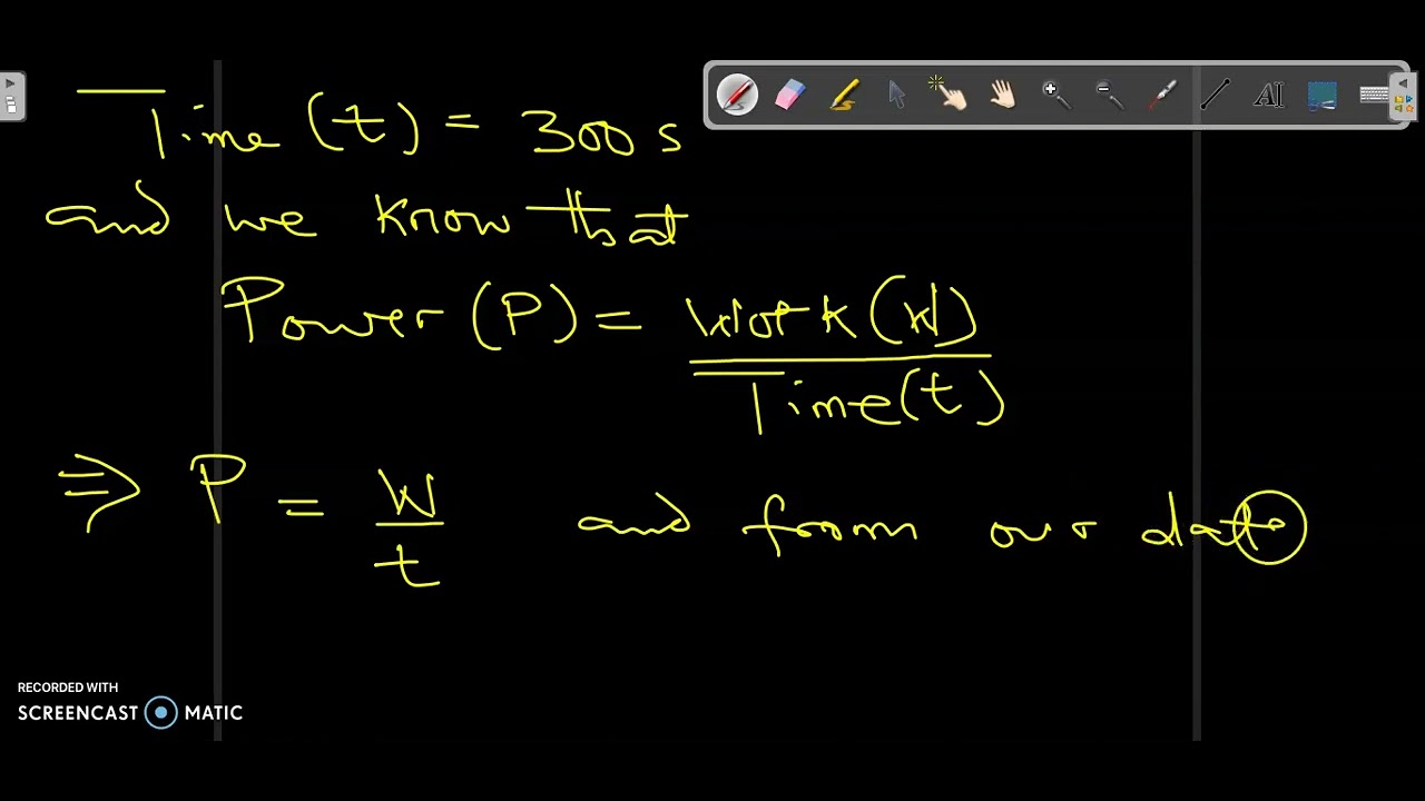 'Video thumbnail for Work done: Calculation of work done using power and time in physics'