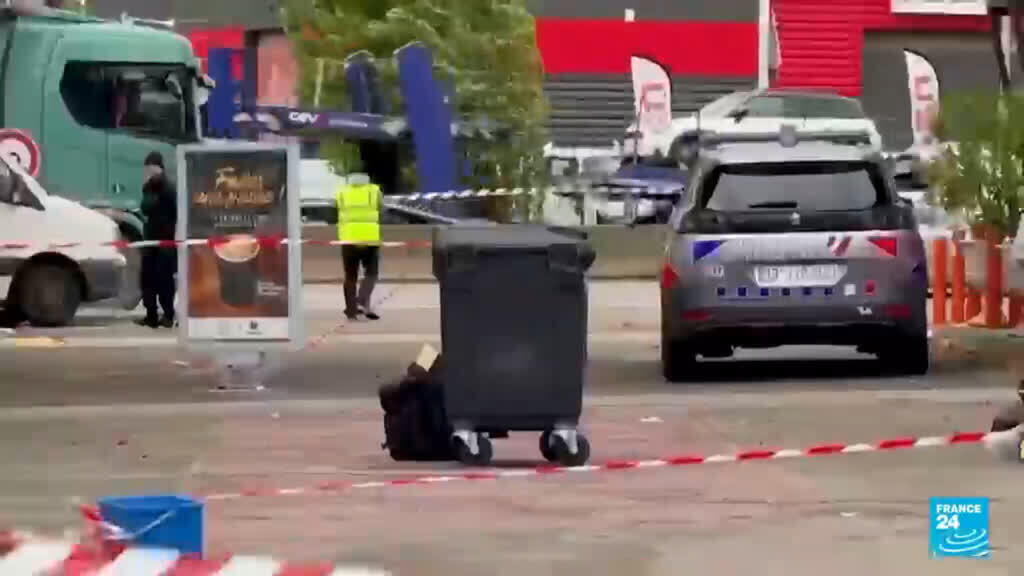 Video thumbnail for Macron condemns racist terrorist attack in Paris suburb