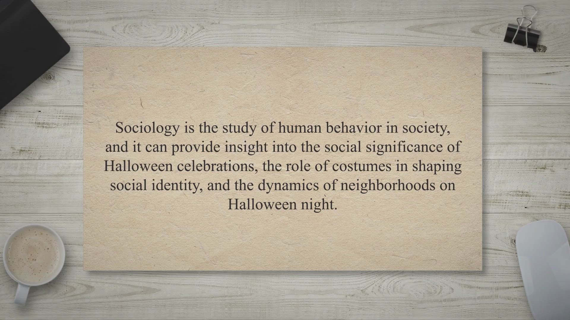 'Video thumbnail for Sociology Unmasked: Understanding Halloween through Social Significance, Costumes, and Neighborhood Dynamics'