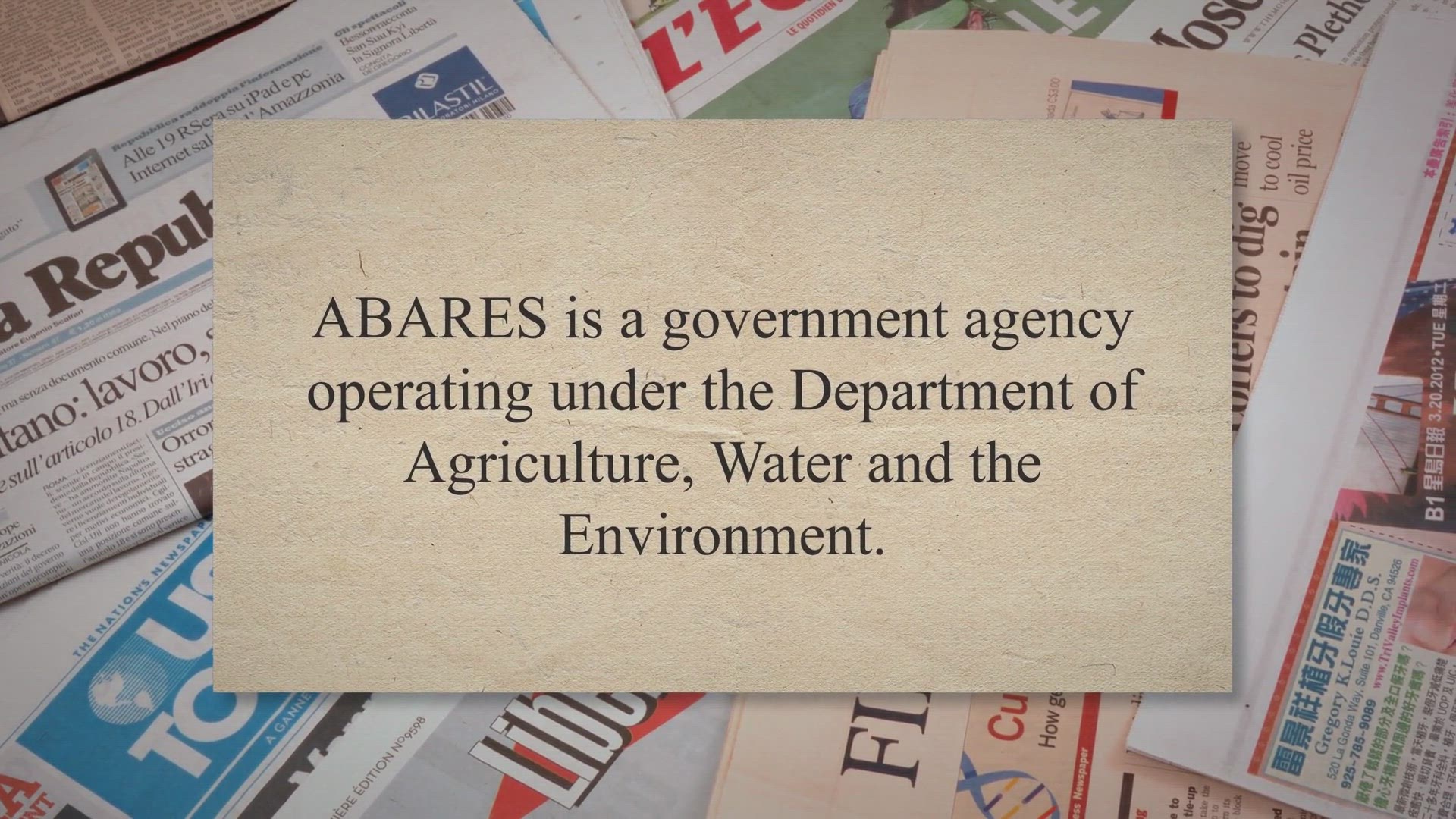 Video thumbnail for ABARES FULL FORM