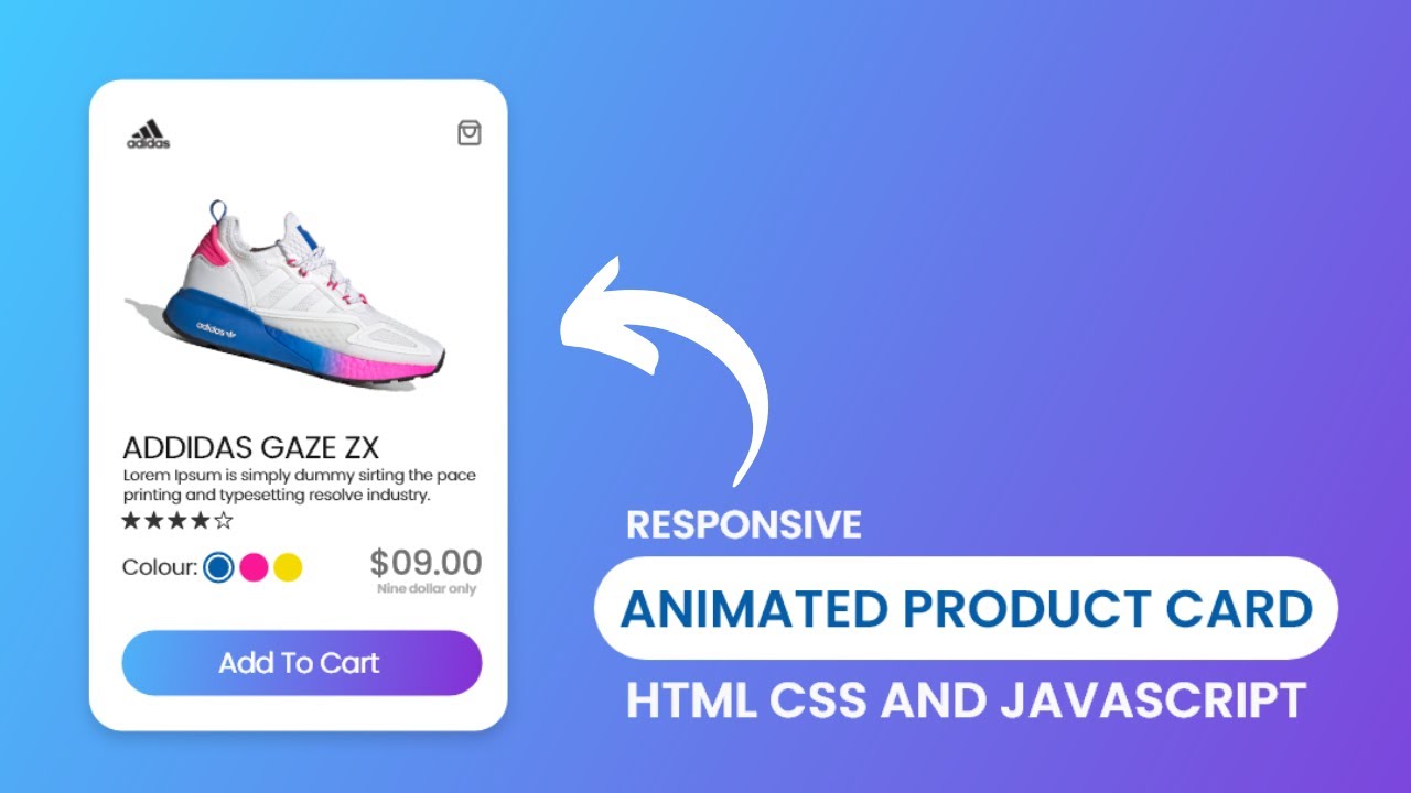 'Video thumbnail for Animated Product Card using HTML CSS and JavaScript'