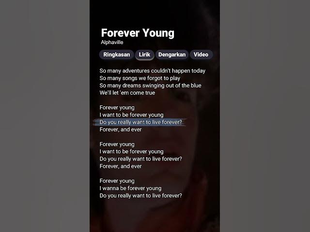 Video thumbnail for Forever Young - Alphaville (Lyrics) #foreveryoung #alphaville #lyrics