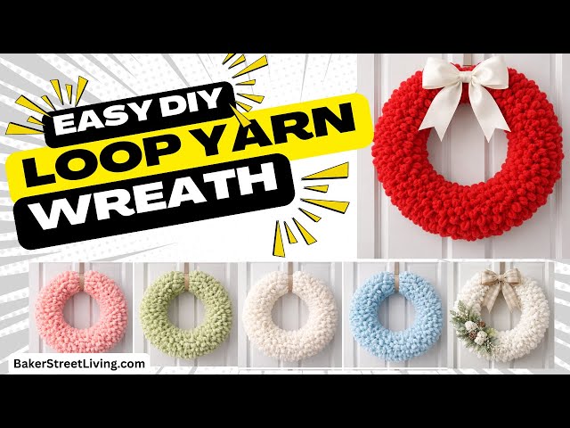 Video thumbnail for How to Make a Loop Yarn Wreath | Easy DIY Wreath ( Beginner Friendly)