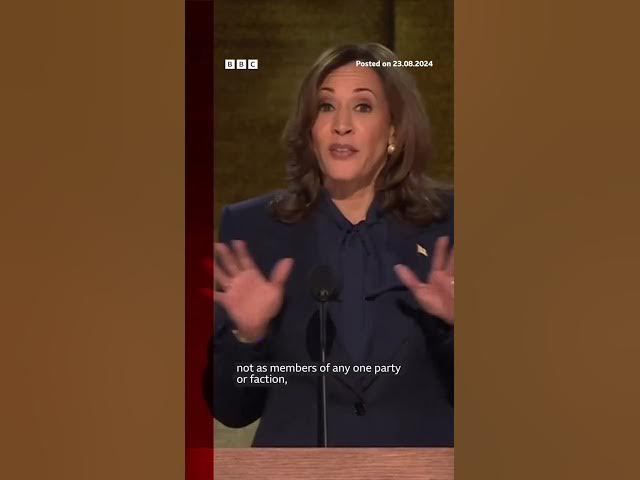 Video thumbnail for Kamala Harries urges Americans to 'move' past divisive battles @BBCNews#usa #fallstyle #uselection