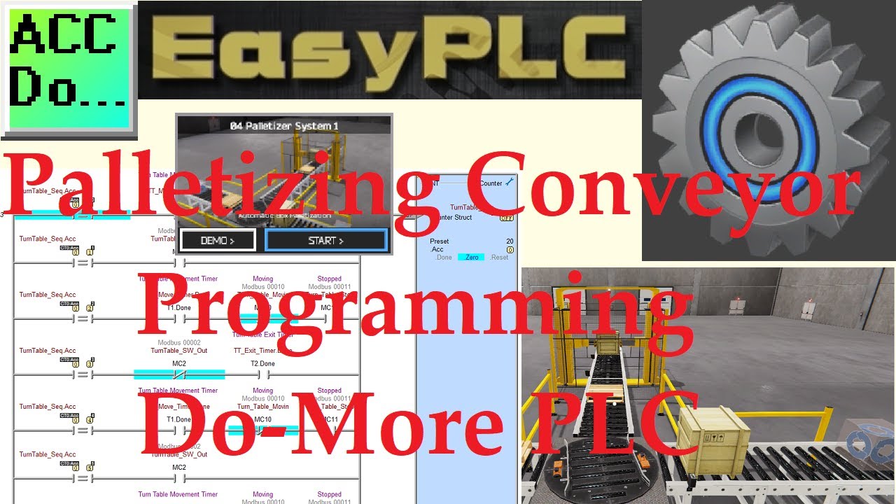 'Video thumbnail for Palletizing Conveyor Programming Do-More PLC'