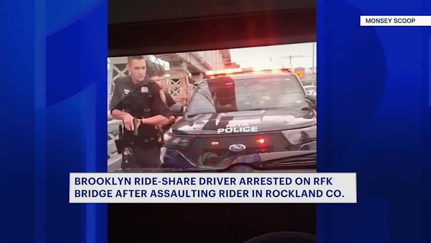 Video thumbnail for Violent rideshare dispute in Rockland County ends in dramatic arrest on RFK Bridge