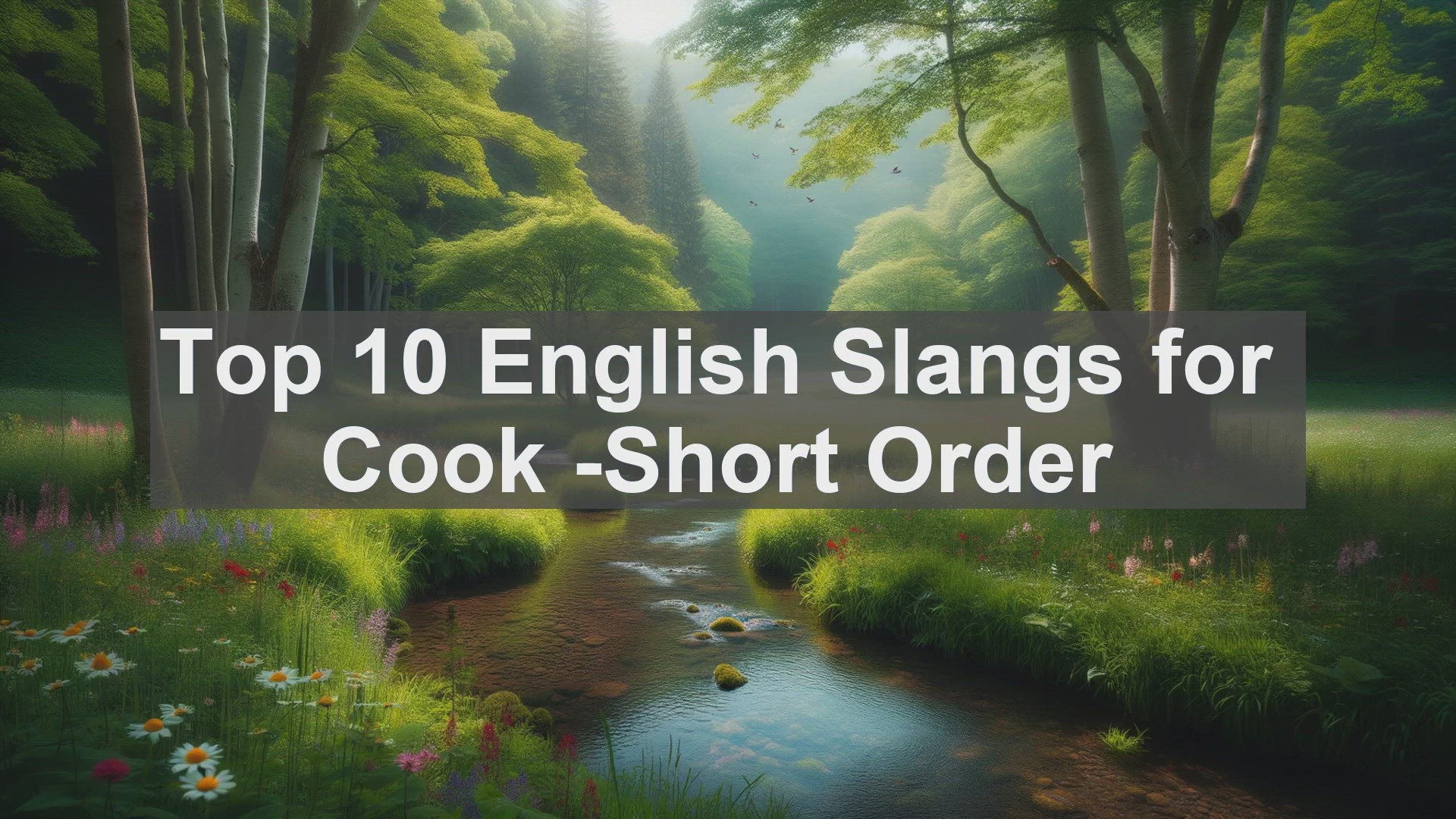 'Video thumbnail for Top 10 English Slangs for Cook Short Order'