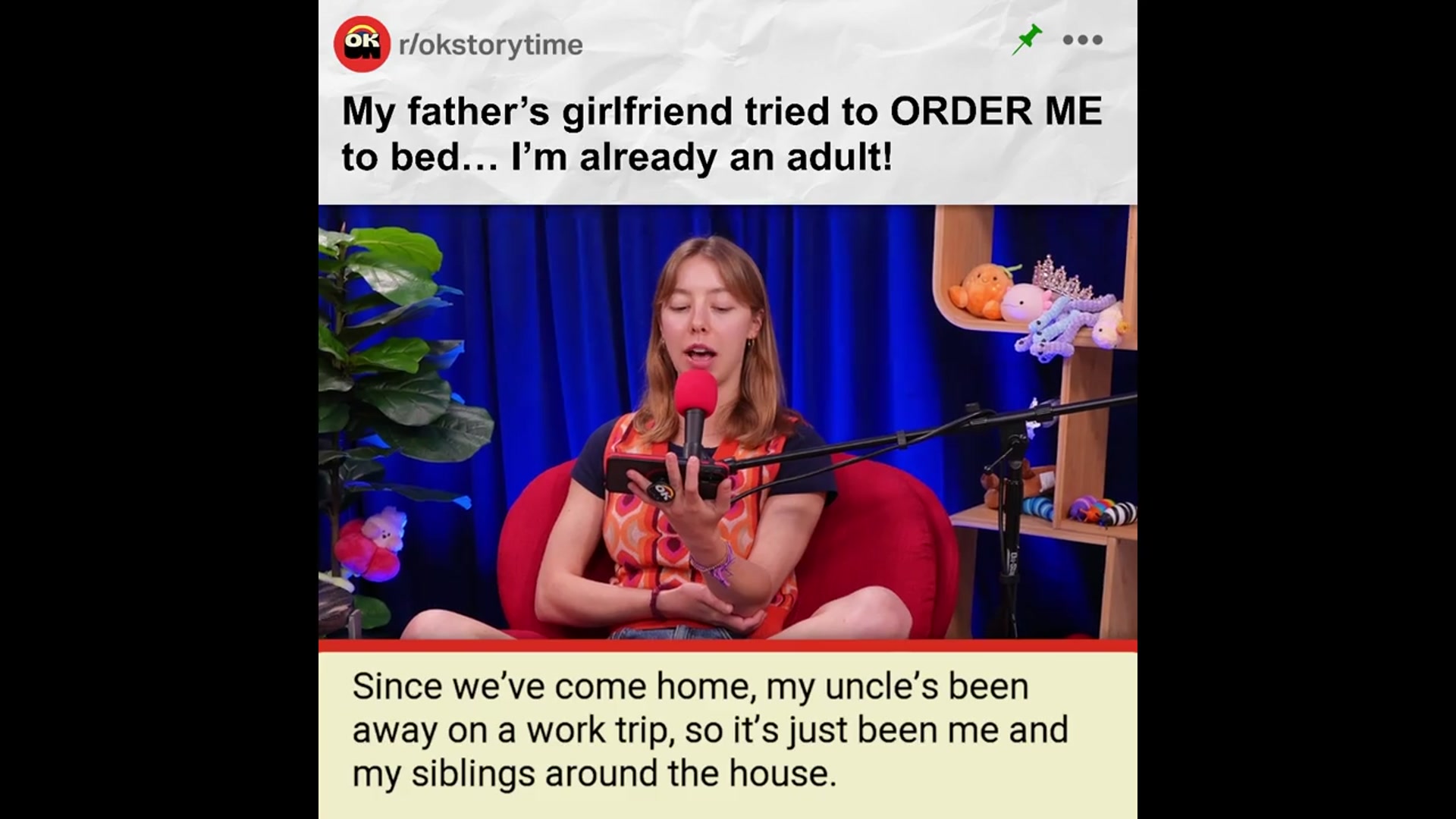 'Video thumbnail for My father’s girlfriend tried to ORDER ME to bed… I’m already an adult! - r/AITAH | Reddit Stories'