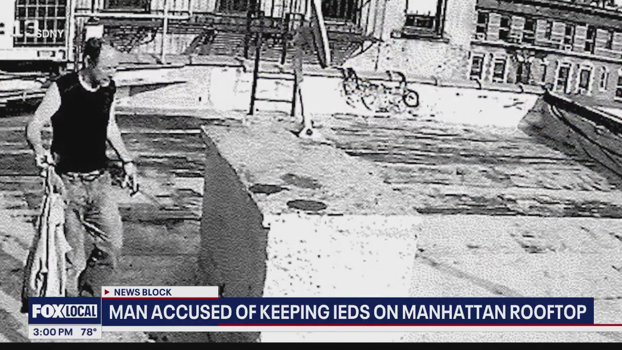 'Video thumbnail for NY News Update: Man allegedly made IEDs, placed them on NYC rooftop and subway tracks'