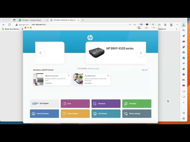 Video thumbnail for How to check HP Envy 4520 series IP address? / Check IP on HP Envy 4520 series