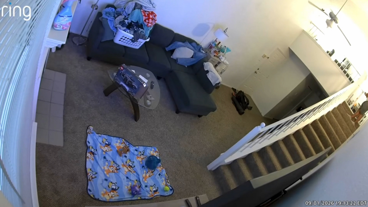 Video thumbnail for Woman Slips and Slides Down Indoor Staircase in Connecticut