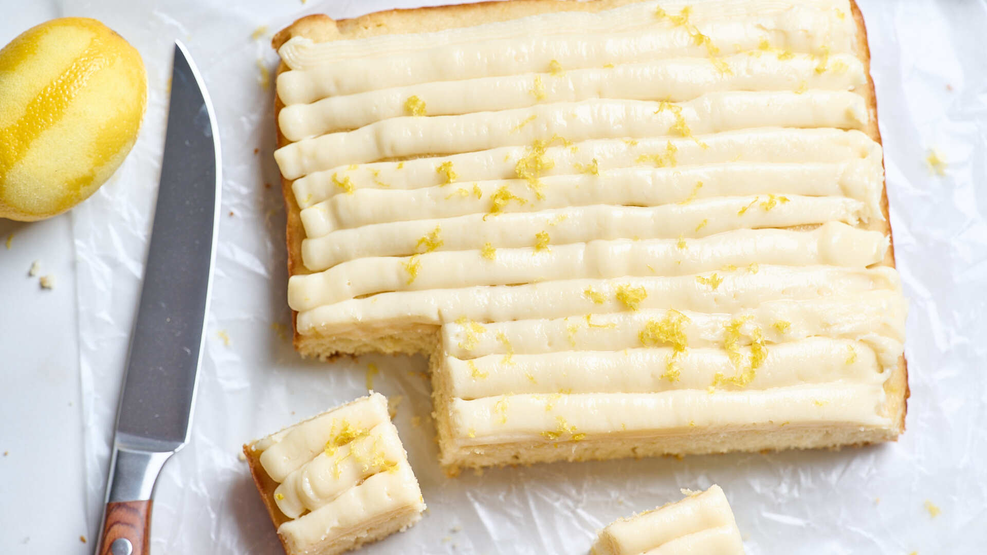 Video thumbnail for DIY Elevated Trader Joe's Lemon Mini Sheet Cake Recipe
