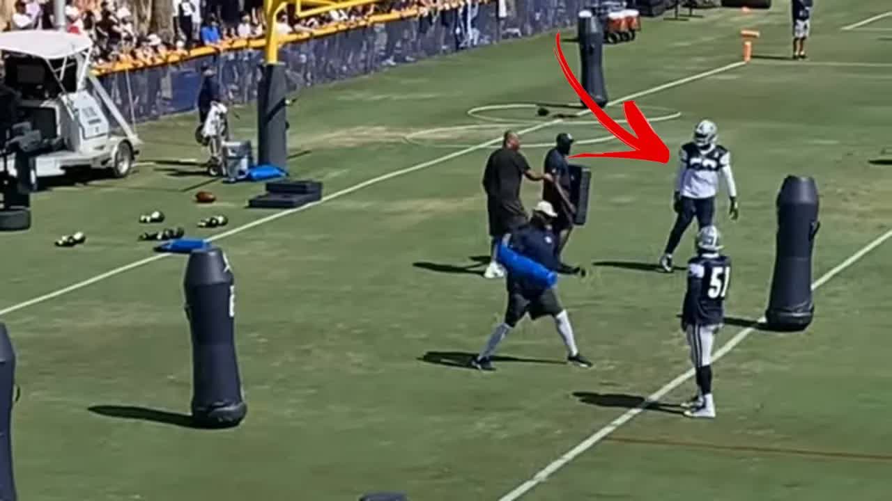 Video thumbnail for law nation sports: cowboys robert quinn & charles haley at training camp: defensive & individual drills