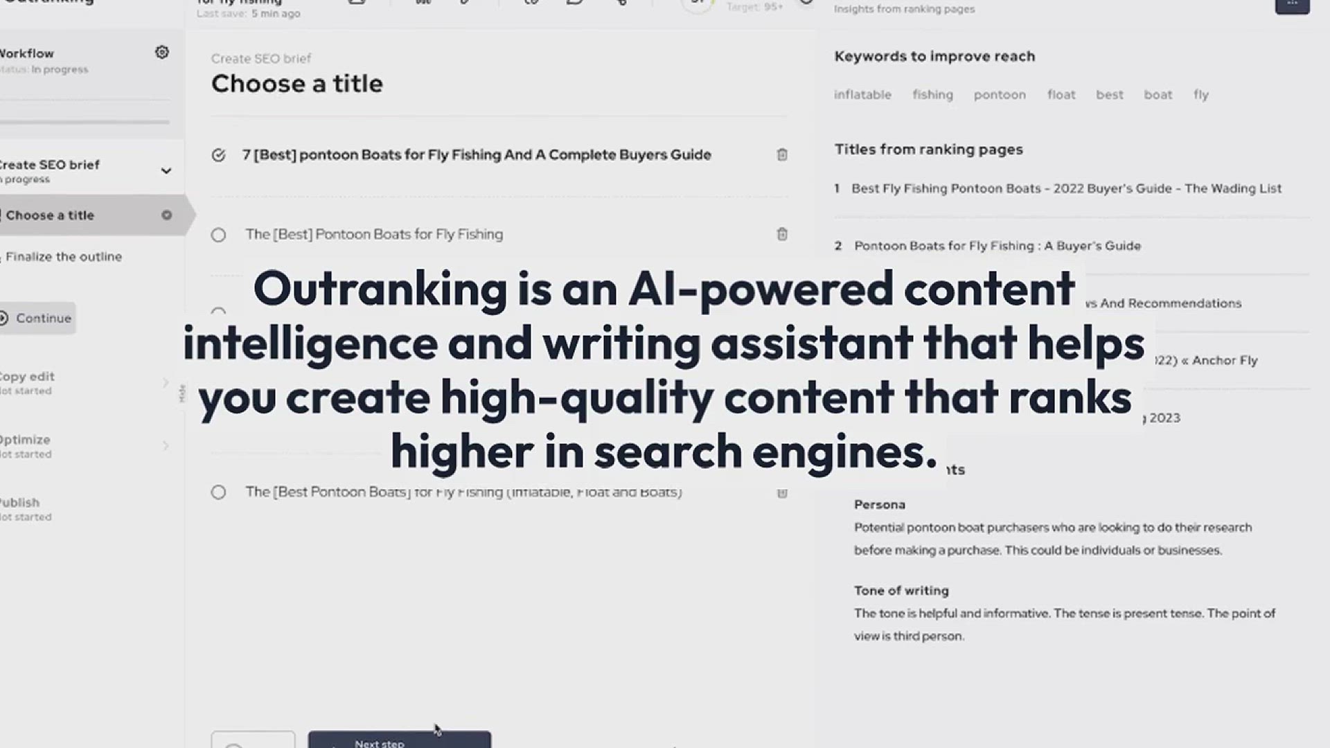 'Video thumbnail for Outranking.io: Automate SEO Content Lifecycle'
