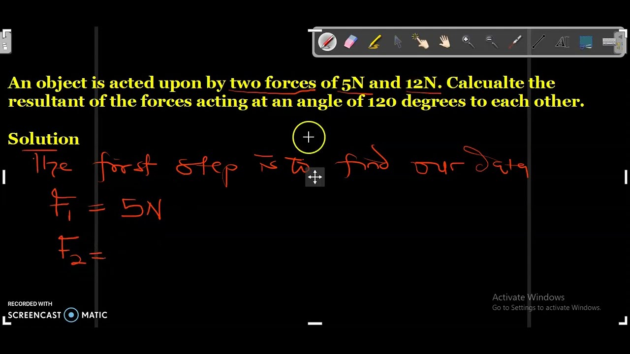 'Video thumbnail for Resultant forces: Calculation of Resultant of Forces Between Two Forces Acting at an Angle'