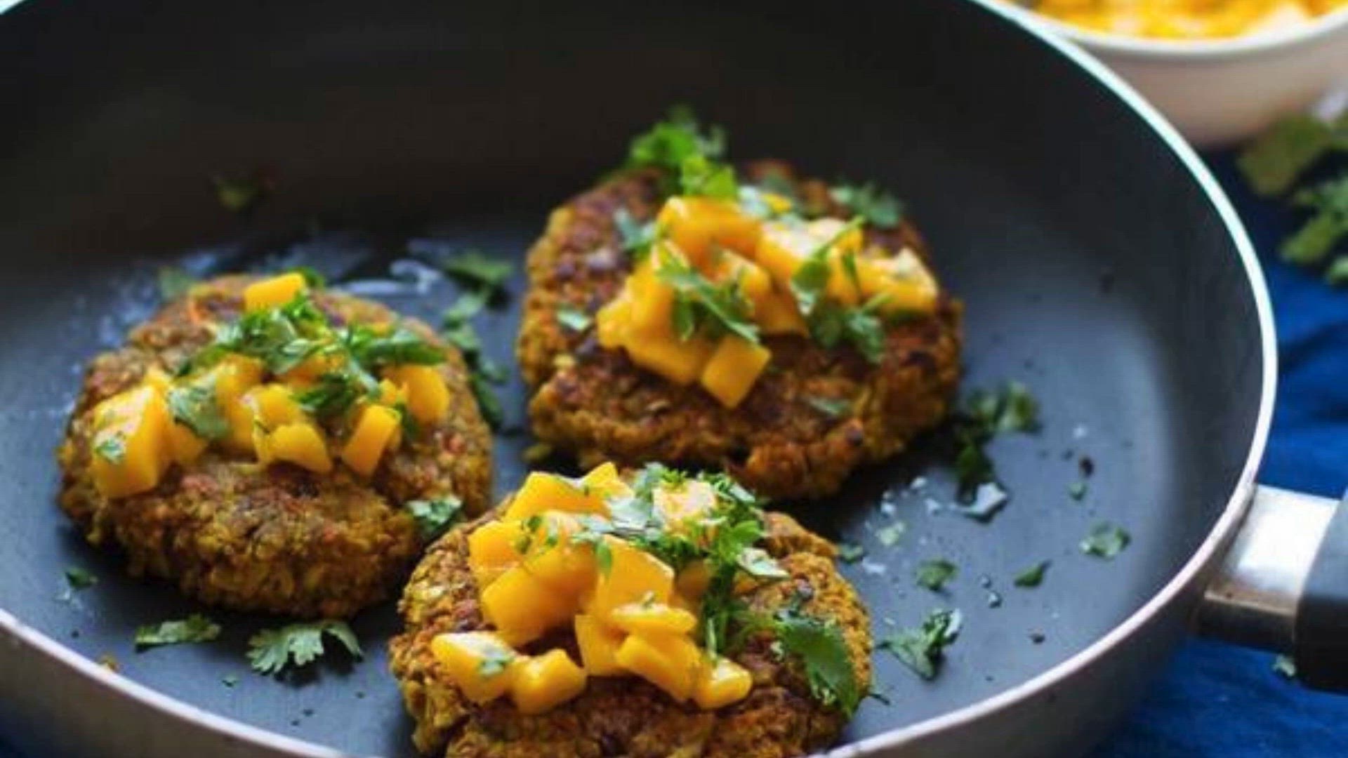 Video thumbnail for Curried Veggie Burgers recipe