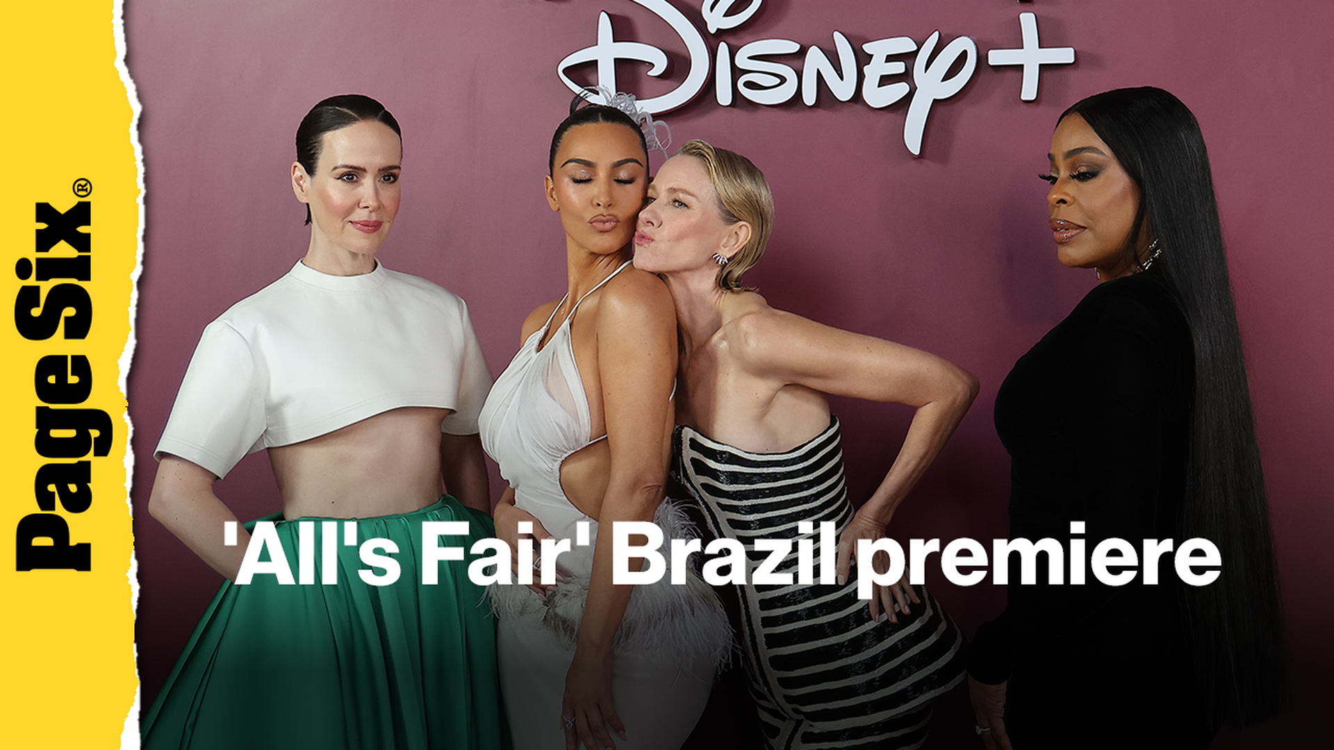 Video thumbnail for Kim Kardashian, Sarah Paulson and more of the 'All's Fair' cast attend the Brazil premiere