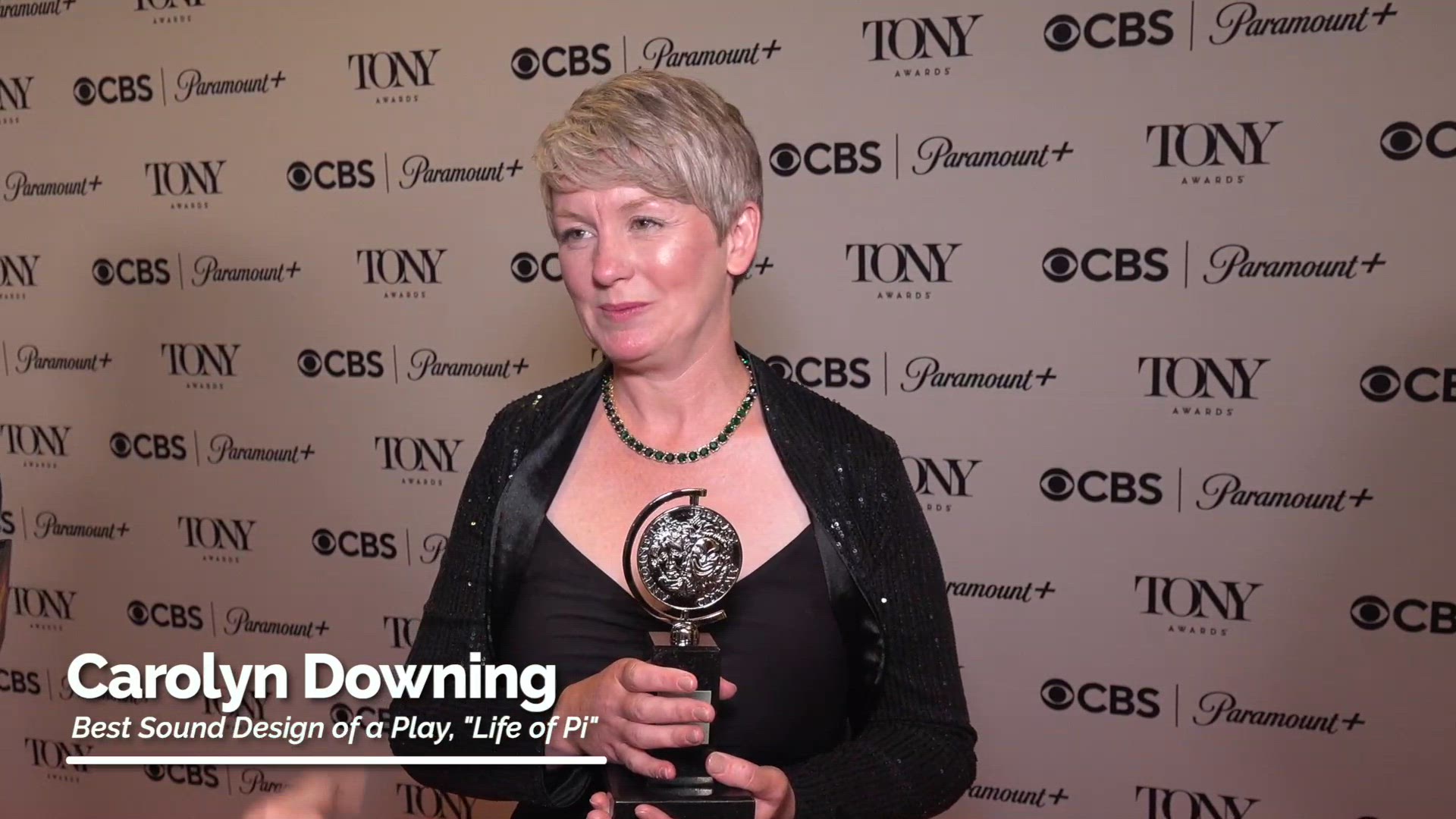 Video thumbnail for Video: Carolyn Downing Celebrates Tony Win for 'Best Sound Design of a Play'