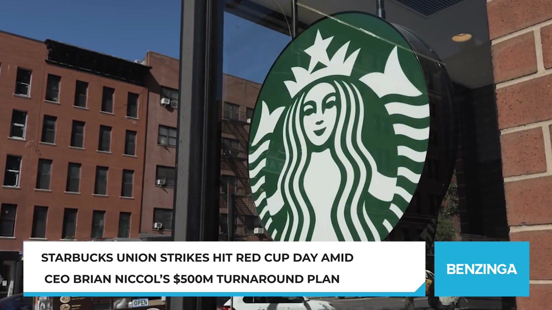 'Video thumbnail for Starbucks Union Strikes Hit Red Cup Day Amid CEO Brian Niccol’s $500M Turnaround Plan'