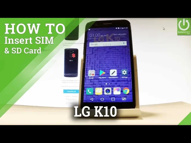 Video thumbnail for How to Insert SIM & SD in LG K10 (2017) - Set SIM and SD Card