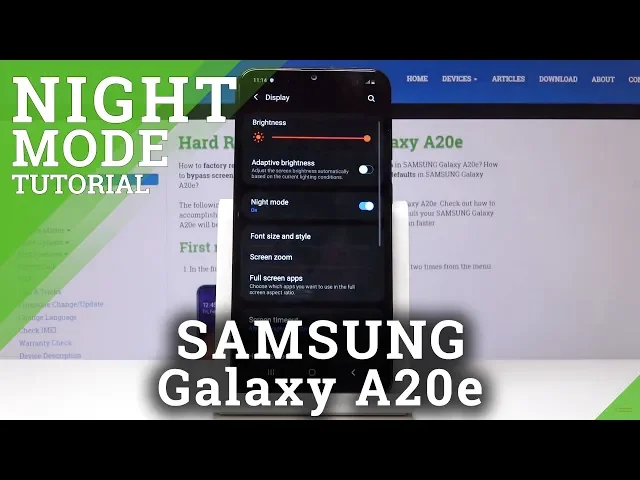 Video thumbnail for How to Set Up Night Mode in SAMSUNG Galaxy A20e - Eye Saver Mode