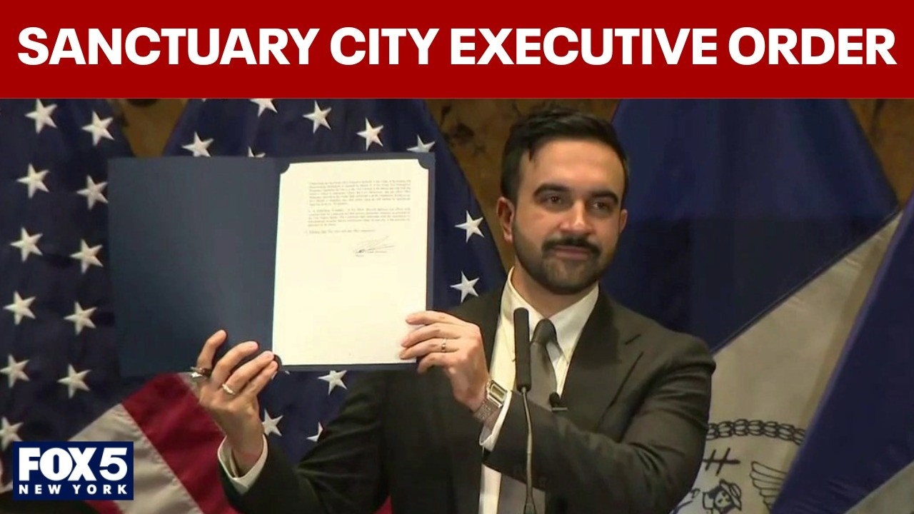 Video thumbnail for Mamdani signs executive order on sanctuary laws, calls for abolition of ICE