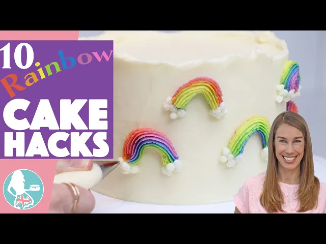 Video thumbnail for 10 Rainbow Cake Hacks