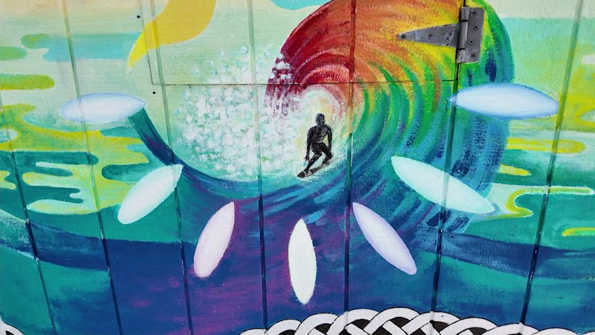 Video thumbnail for Long Beach ticket booths transformed into public art along boardwalk