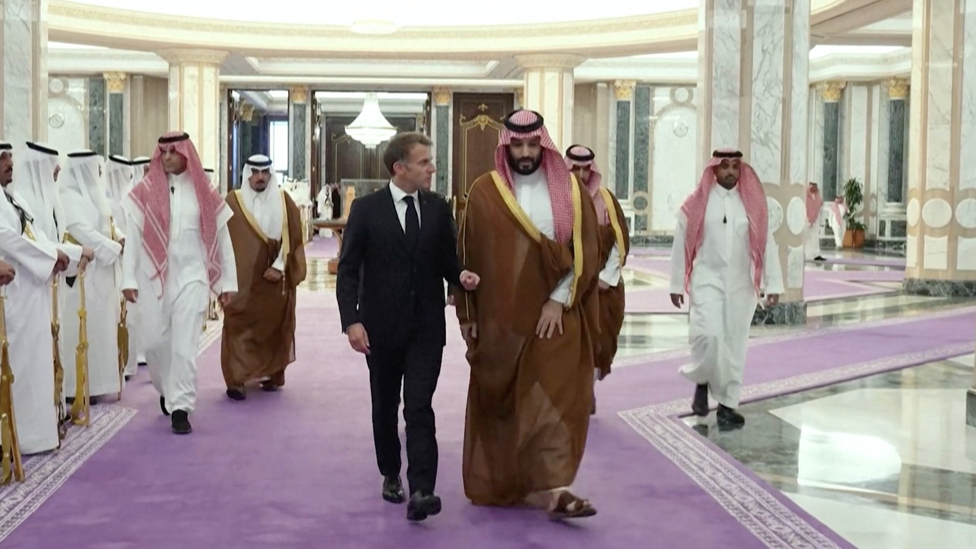 Video thumbnail for Macron’s surprise ‘solidarity’ visit to Saudi Arabia