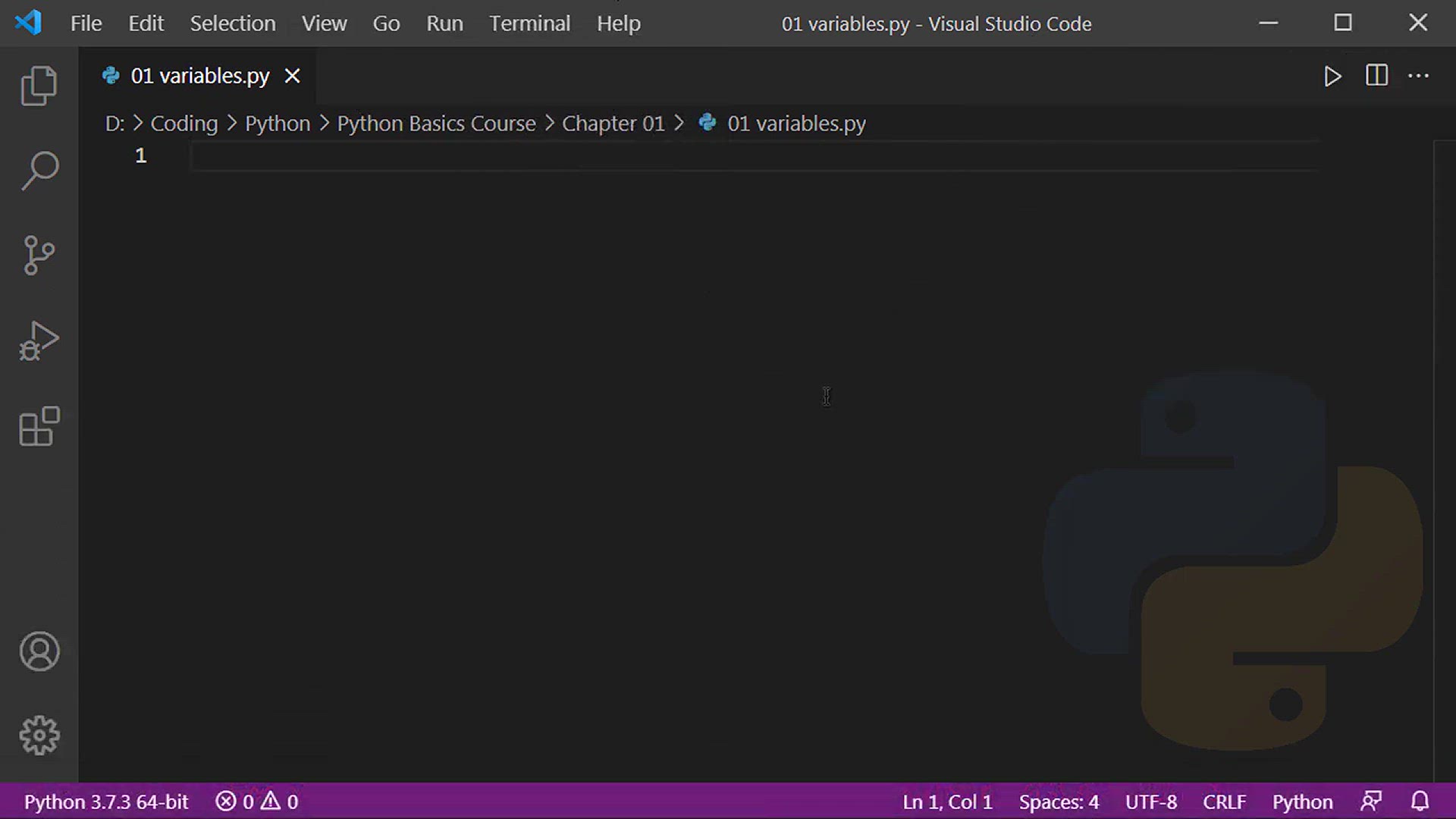 'Video thumbnail for Variables in Python !'