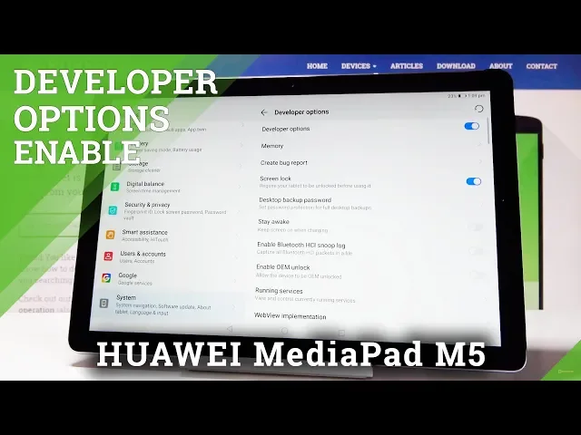 Video thumbnail for How to Unlock OEM in HUAWEI MediaPAD M5 - Developer Options / USB Debugging