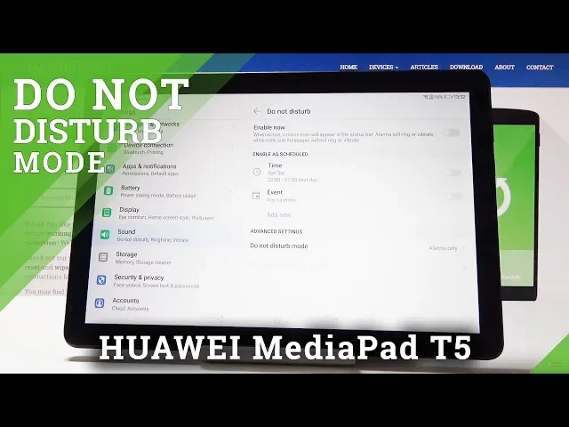 Video thumbnail for How to Enable Do Not Disturb Mode in HUAWEI MediaPad T5 - Silent Mode