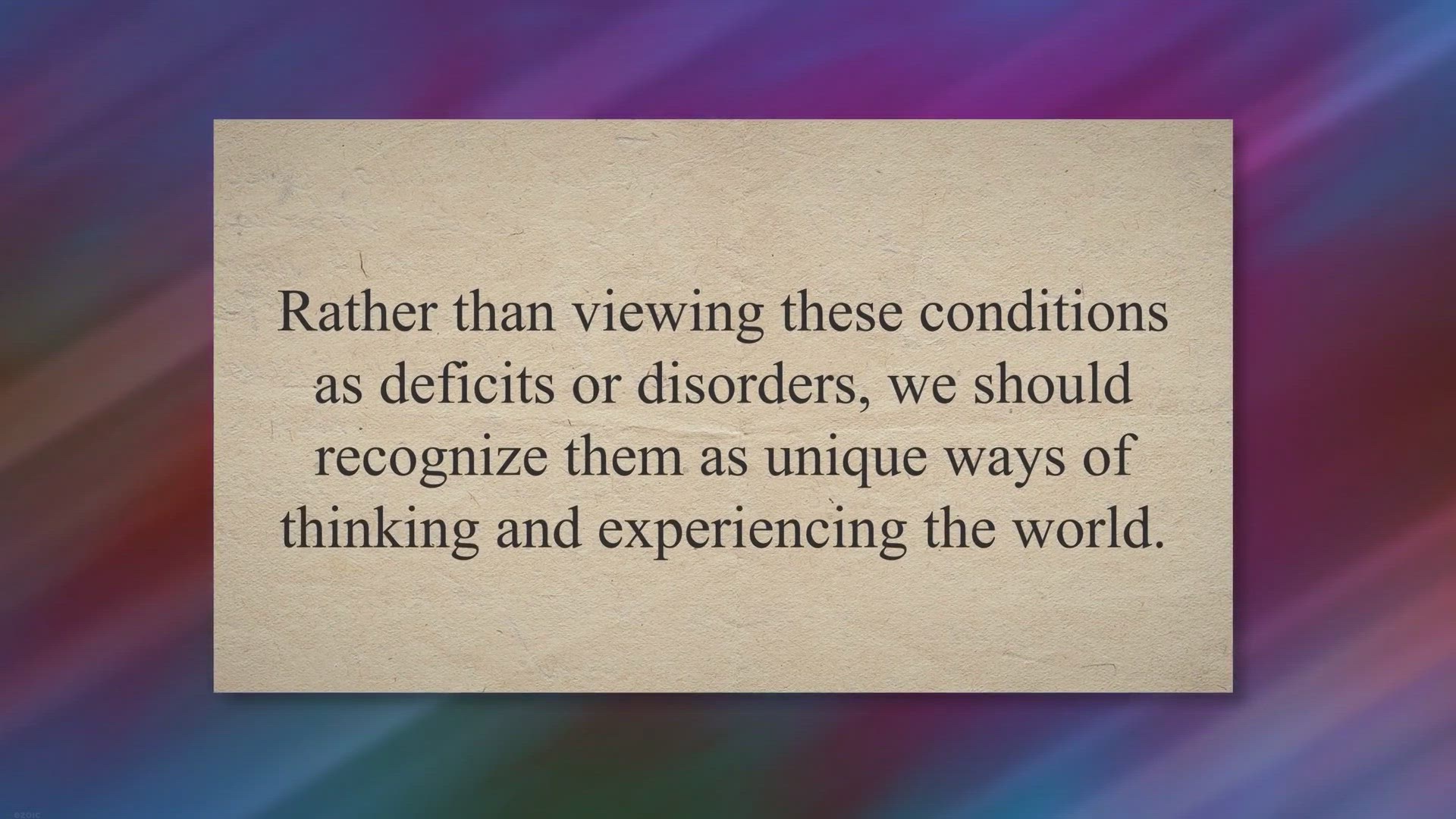 Video thumbnail for Unlocking the Power Within: Embracing Neurodiversity and Overcoming Ableism for a Stronger Society