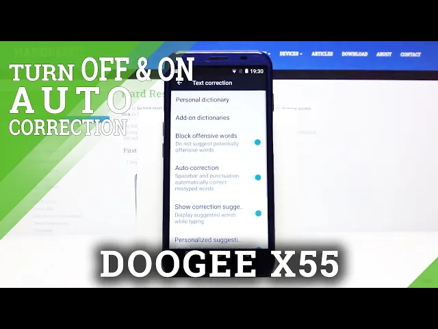 Video thumbnail for How to Enter Text Correction Options in DOOGEE X55 – Autocorrection