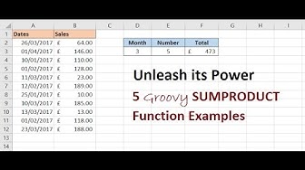 Video thumbnail for 5 Groovy SUMPRODUCT Function Examples