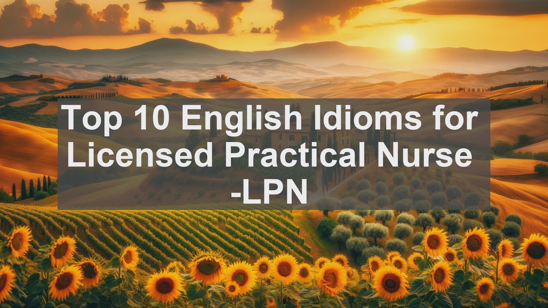 'Video thumbnail for Top 10 English Idioms for Licensed Practical Nurse LPN'