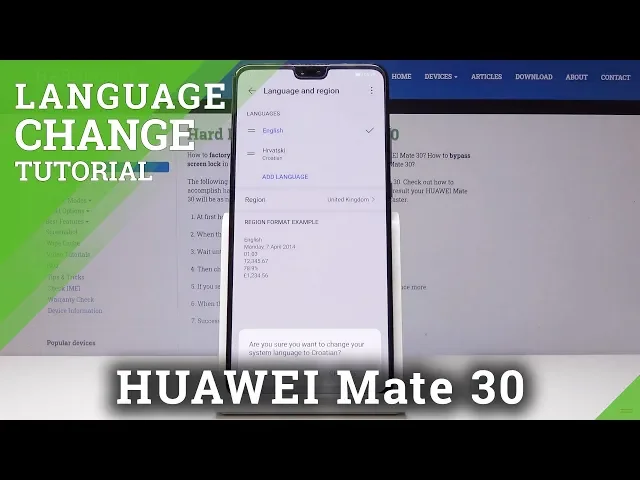 Video thumbnail for How to Change Language in HUAWEI Mate 30 - Language Settings