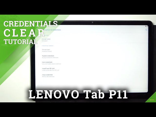 Video thumbnail for How to Clear Credentials in Lenovo Tab P11 - Remove User Certificates & Licences