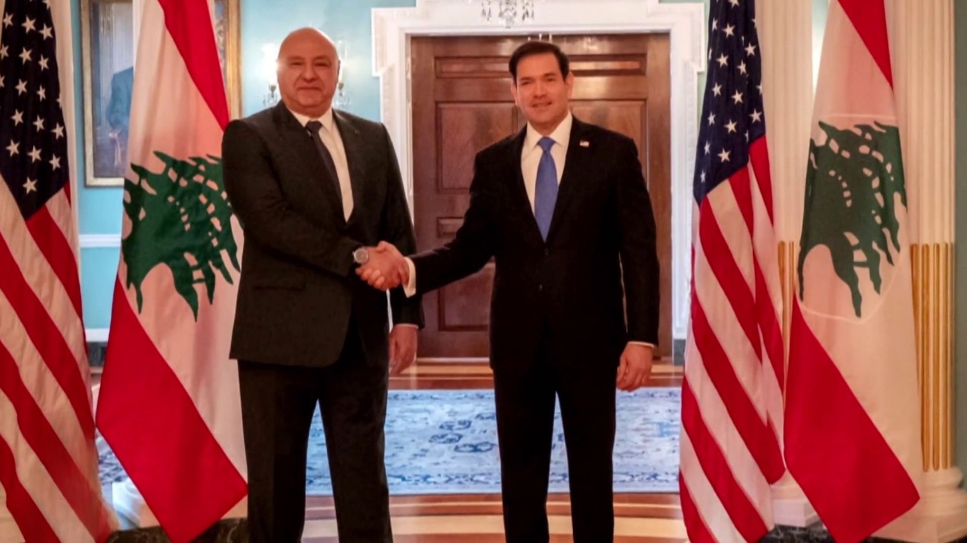 Video thumbnail for Lebanon: President Joseph Aoun meets Trump as security talks continue over southern Lebanon