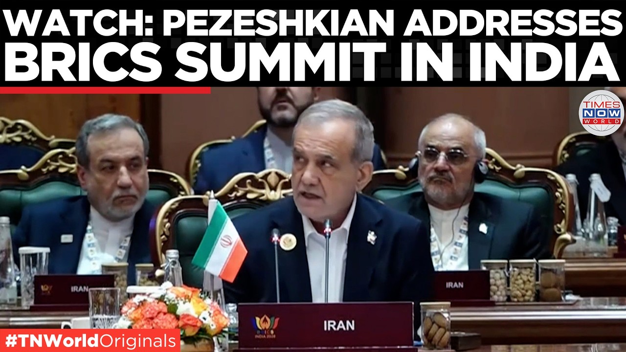 Video thumbnail for BRICS 2026: Iran's Pezeshkian Demands BRICS Action On Palestine At India Summit | Times Now World