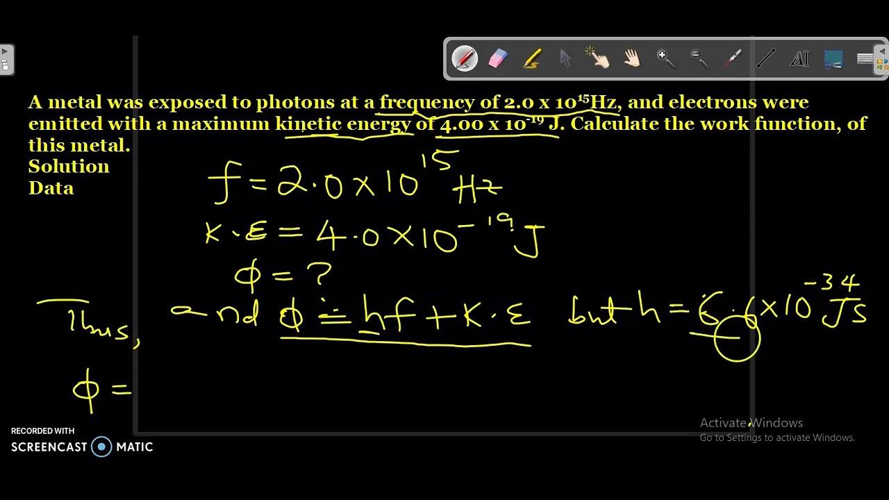 'Video thumbnail for Photoelectric Effect | How to Calculate Work Function of a Metal'