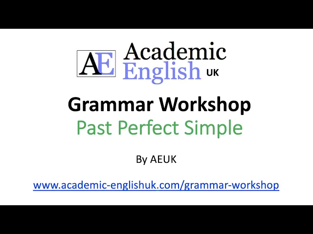 Video thumbnail for Past Perfect Simple Tense - English Grammar