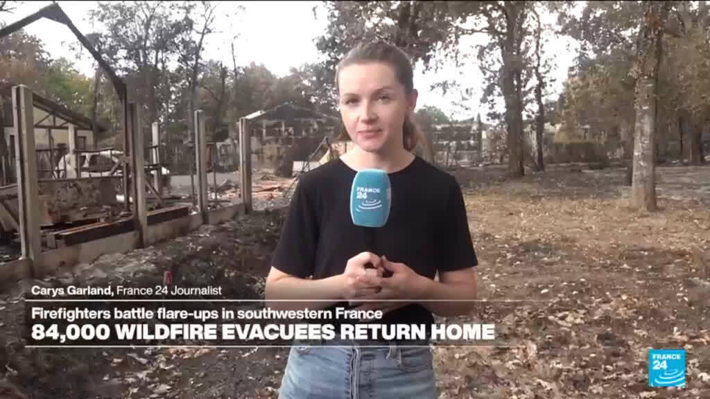 Video thumbnail for Tens of thousands of French wildfire evacuees allowed to return home