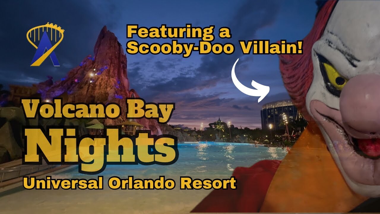 'Video thumbnail for Ghost Clown from Scooby Doo at Volcano Bay Nights'