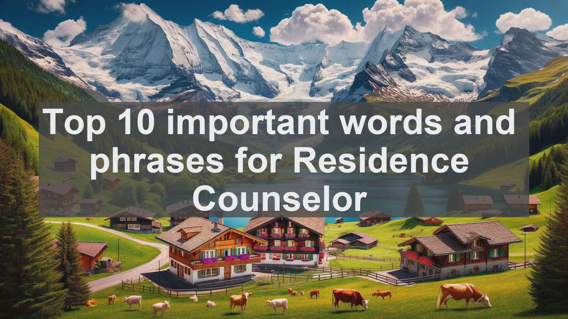 'Video thumbnail for Top 10 important words and phrases for Residence Counselor'