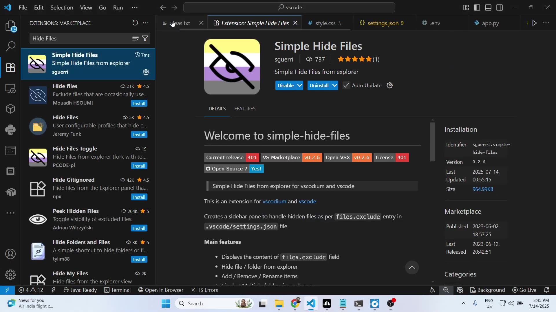 'Video thumbnail for How to Hide & Unhide Folders & Files in VSCode IDE Using this INSANE Extension'