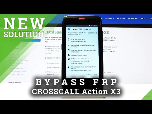 Video thumbnail for How to Bypass Google Protection in CROSSCALL Action X3  - Skip Factory Reset Protection