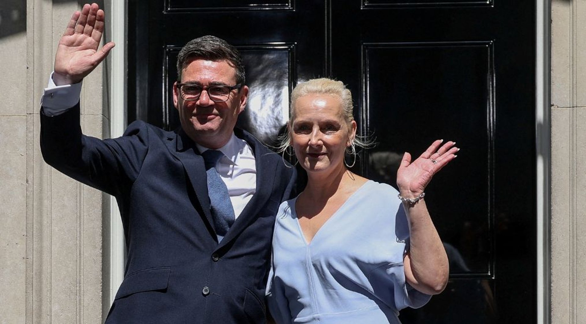 Video thumbnail for Andy Burnham enters No 10 with pledge to rebuild Britain and restore hope