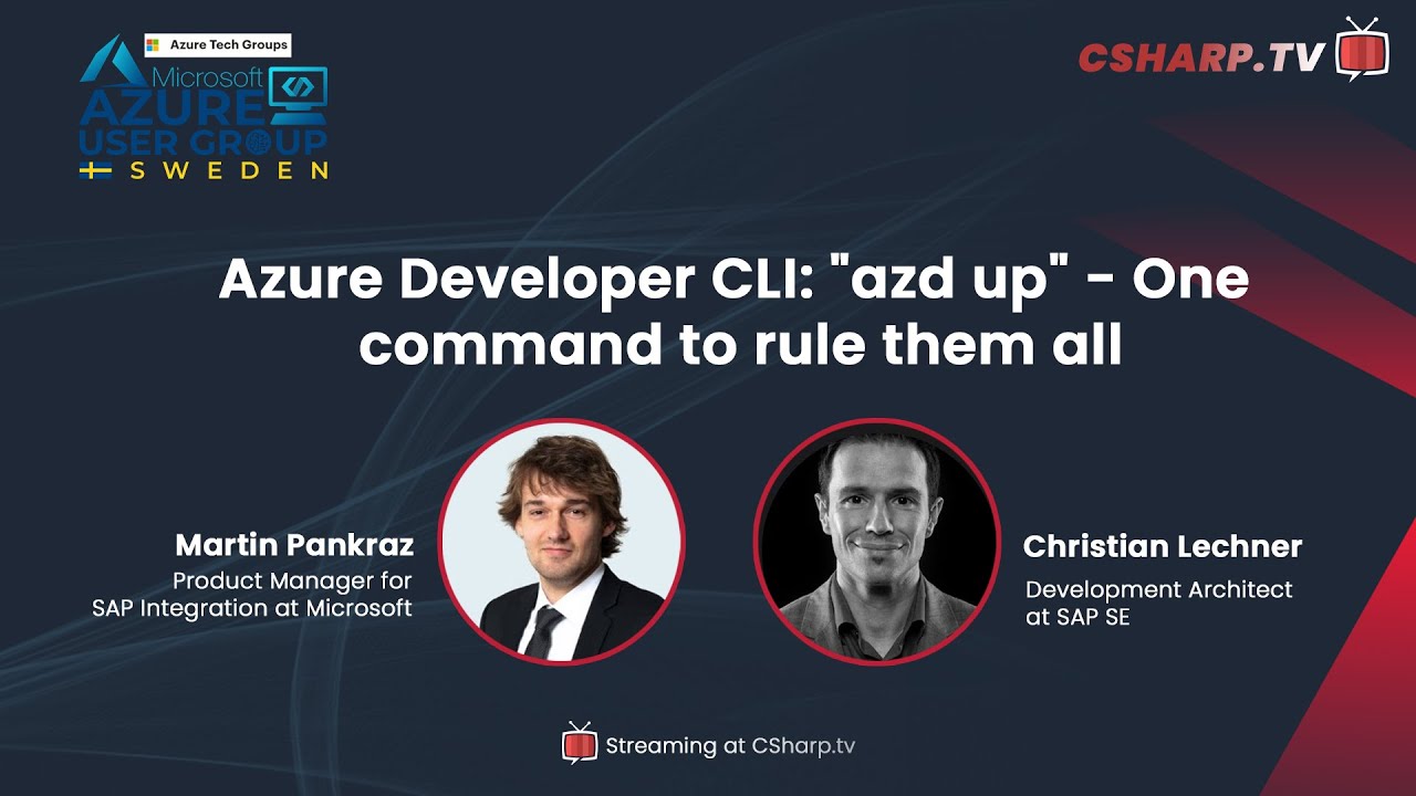 Video thumbnail for Azure User Group Sweden:  Azure Developer CLI: "azd up" - One command to rule them all